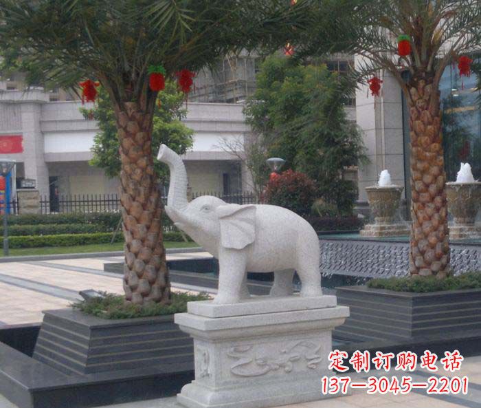 常州公园动物小象石雕