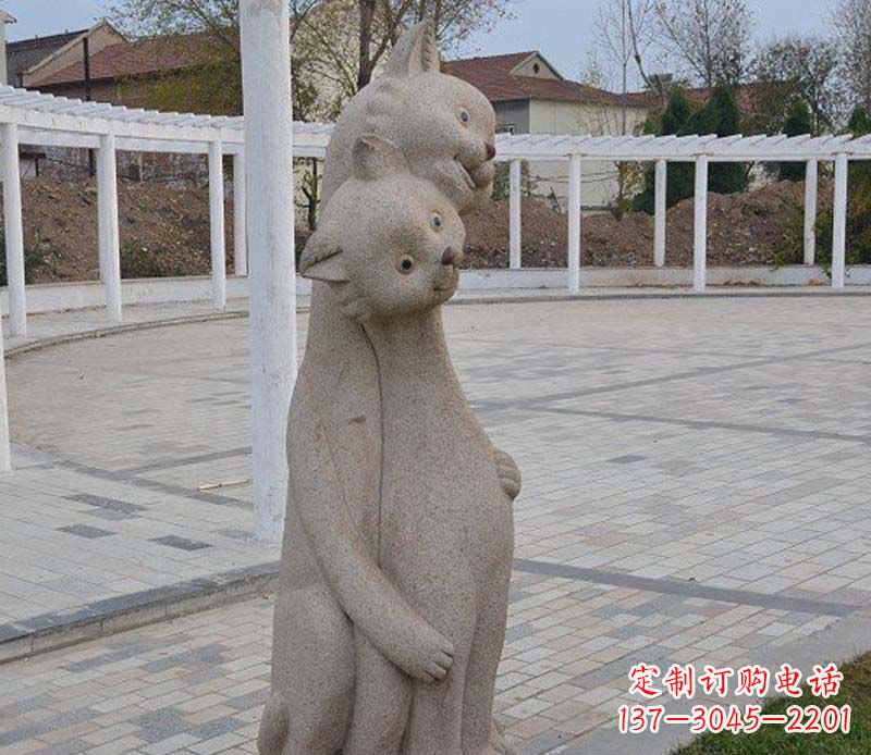 常州公园动物小猫石雕