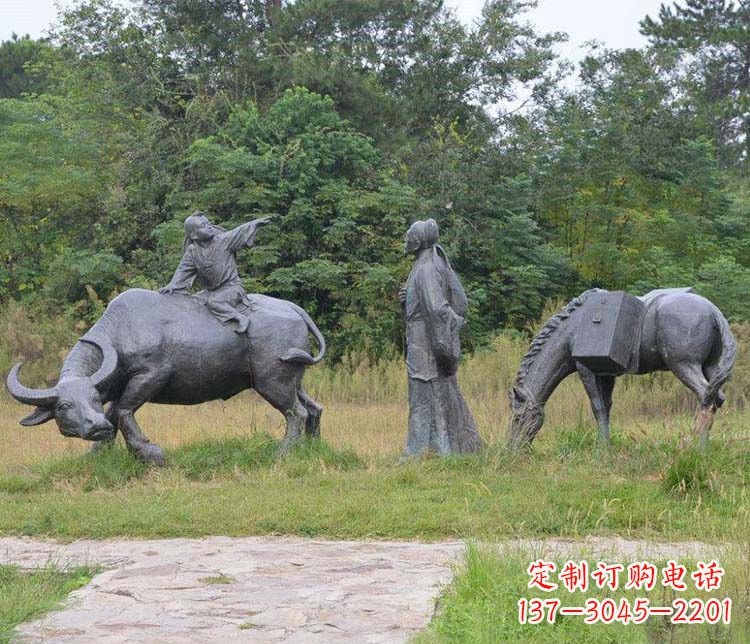 常州杜牧小品铜雕精致雕刻，传递出朴实之美