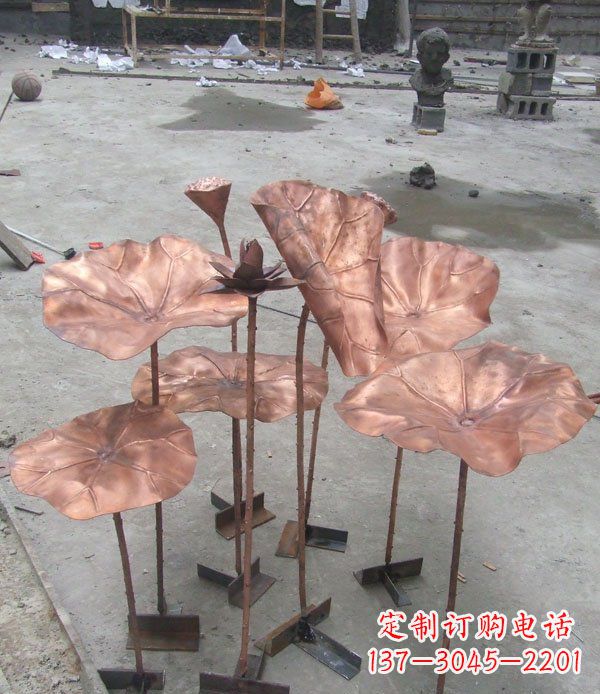 常州中领雕塑荷花锻铜雕塑