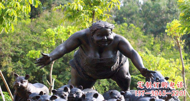 常州萌萌哒小女孩铜雕