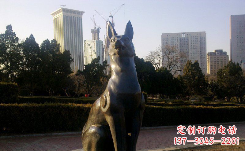 常州公园狗动物铜雕
