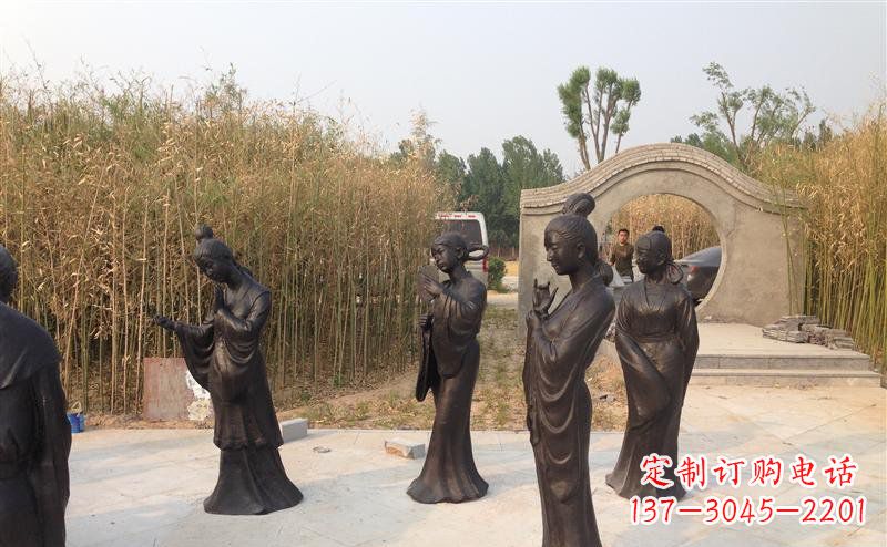 常州公园古代女人人物铜雕