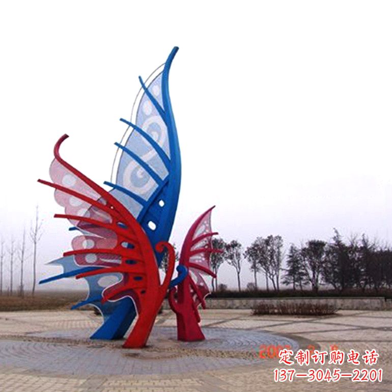 常州精美蝴蝶不锈钢景观雕塑