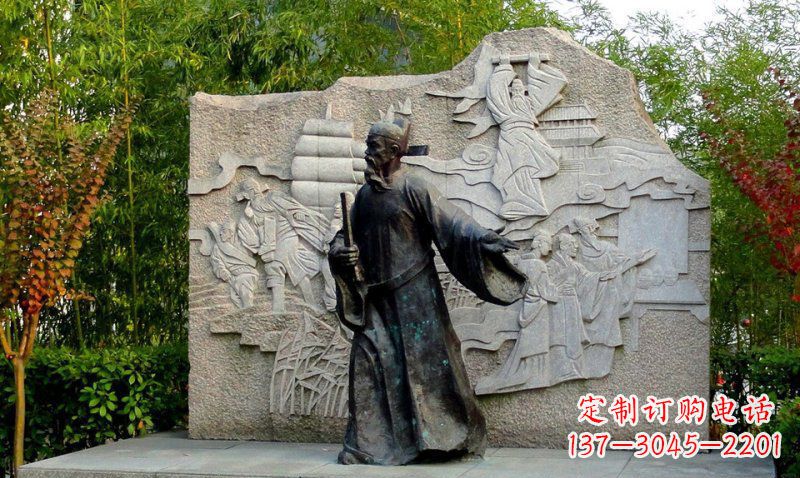 常州公园海瑞古代名人人物铜雕