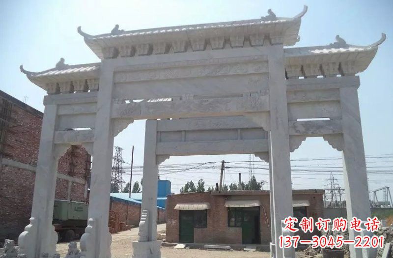 常州牌坊石雕 – 三门牌坊石雕,极具风格的艺术品