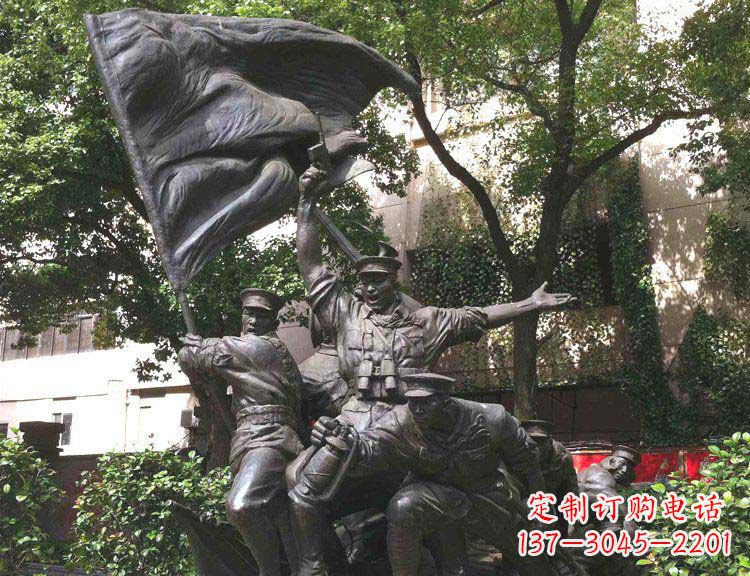 常州公园红军打仗纪念铜雕