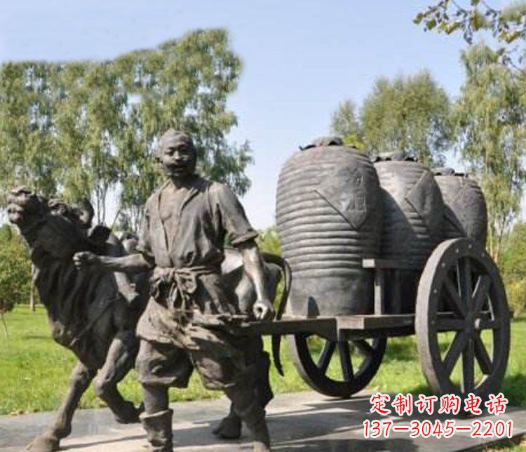 常州唯美牛车铜雕