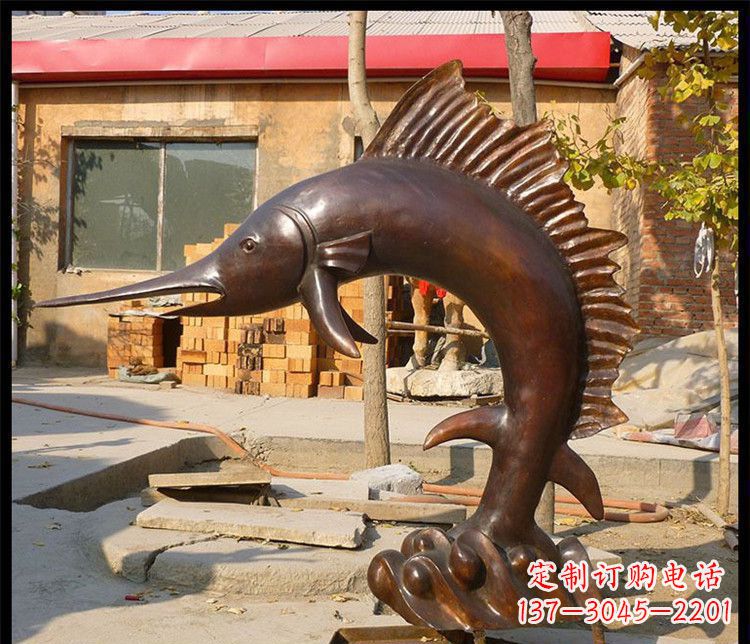 常州动物雕塑——海洋剑鱼铜雕