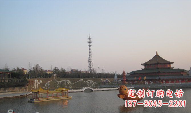 常州公园金鱼动物铜雕