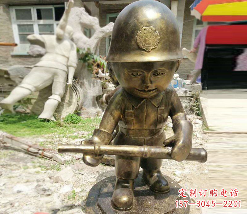 常州精致细腻的交通警察铜雕
