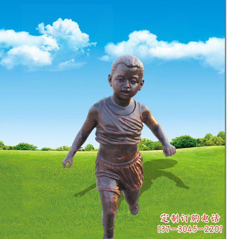 常州优雅玻璃钢仿铜儿童雕塑