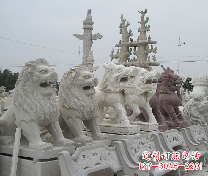 常州新中式金色狮子雕塑