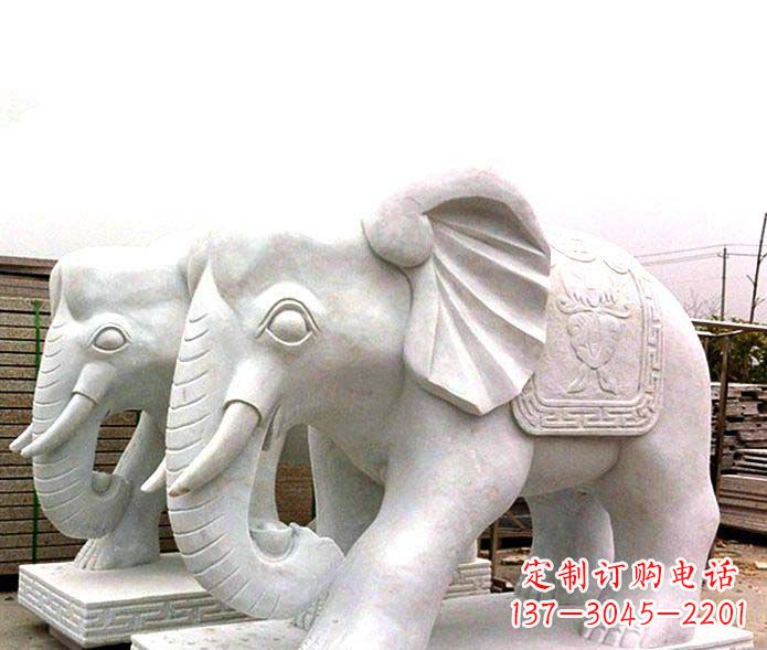 常州精致细腻的大象石雕景观雕塑