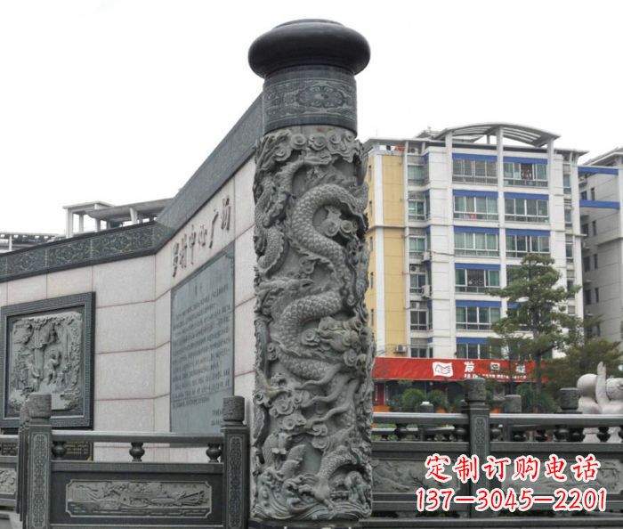 常州公园景观仿古石雕龙柱