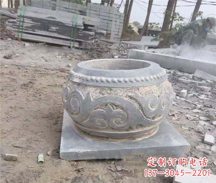 常州公园景观仿古石雕水缸