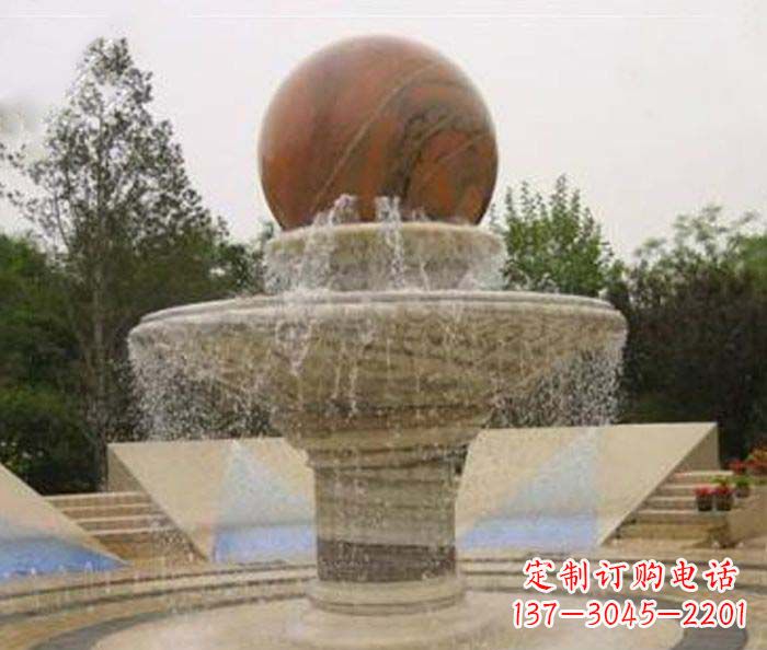 常州公园景观风水球喷泉石雕 (2)