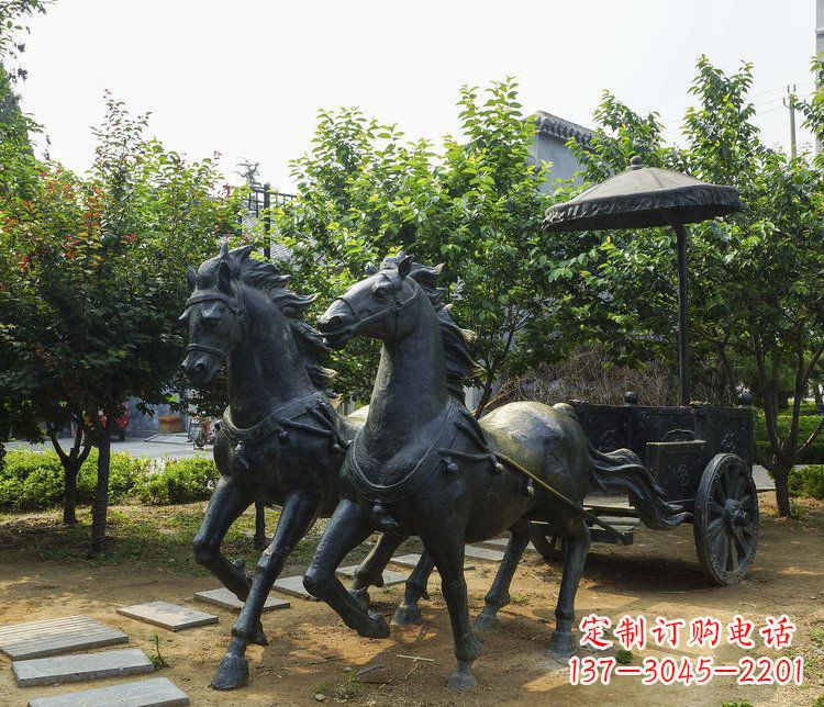 常州风格弥漫的古典马车铜雕