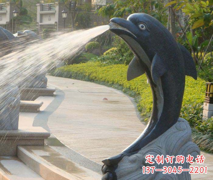 常州公园景观海豚喷泉石雕