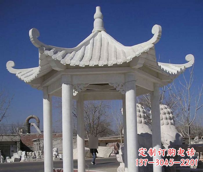 常州汉白玉凉亭石雕