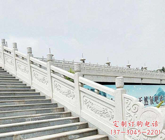 常州公园景观汉白玉石雕栏板 (2)