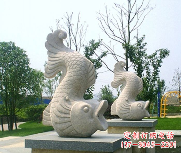 常州公园景观鲤鱼喷泉石雕