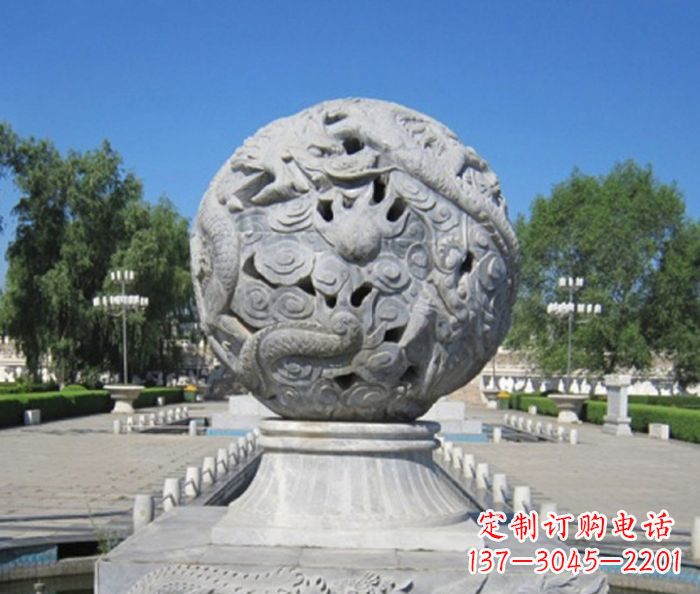 常州公园景观龙浮雕球喷泉石雕