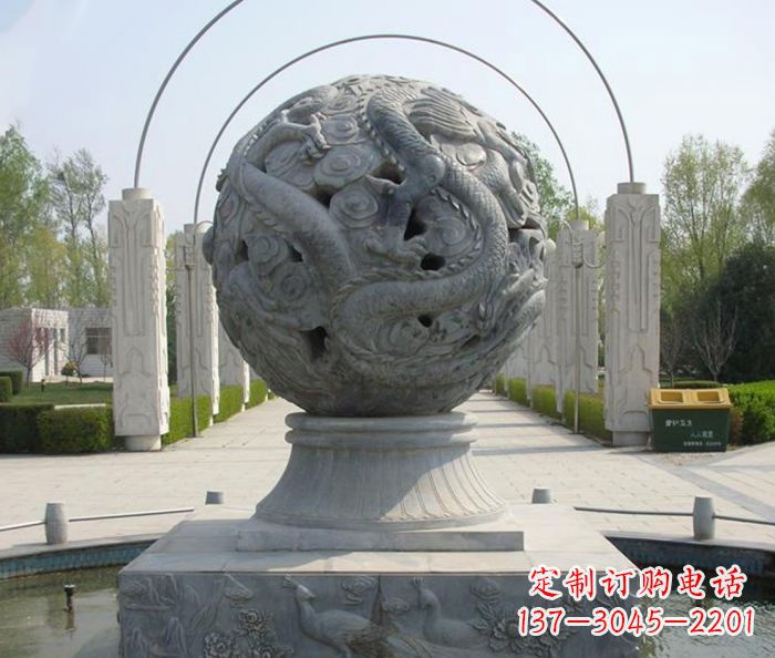 常州公园景观镂空龙浮雕喷泉石雕