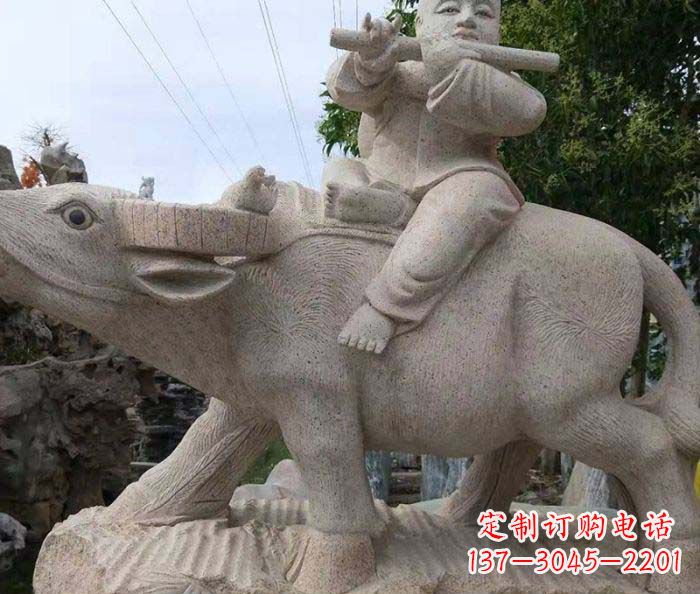常州典雅优美的牧童石雕
