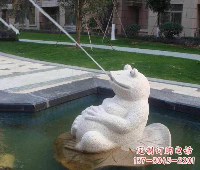常州精美青蛙喷泉石雕