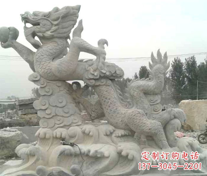 常州精美青龙出水石雕