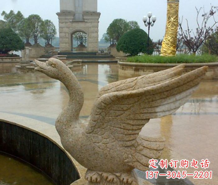 常州公园景观砂岩天鹅喷泉石雕