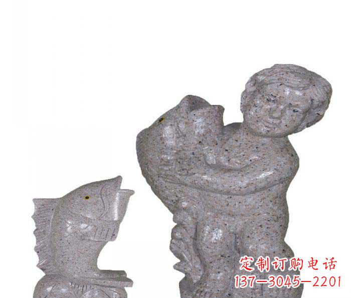 常州飘洒雕塑——公园景观石雕鱼喷泉
