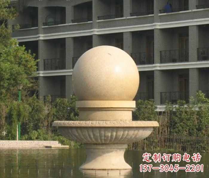 常州公园景观小型风水球喷泉石雕