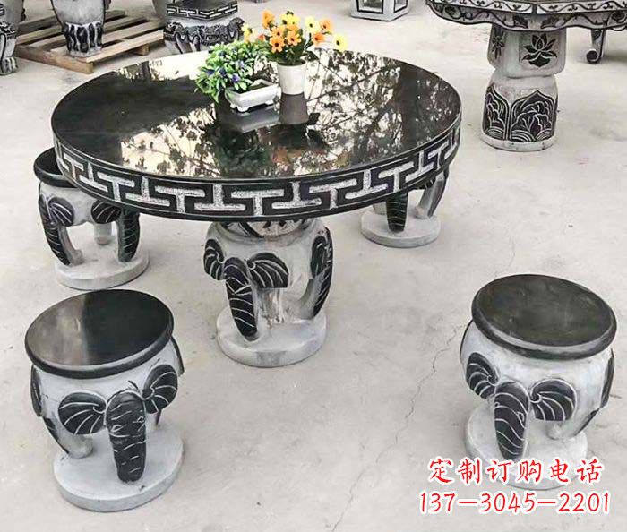 常州公园景观圆形石桌凳