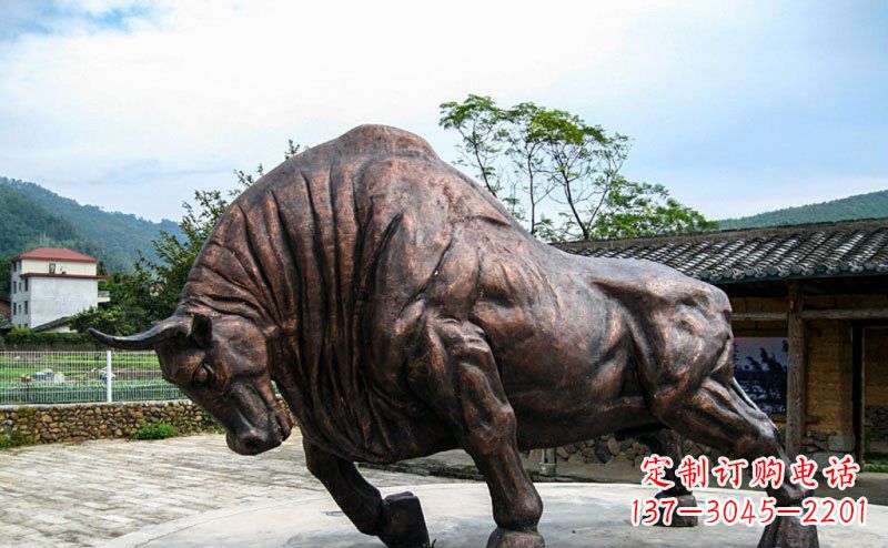 常州公园开荒牛动物铜雕