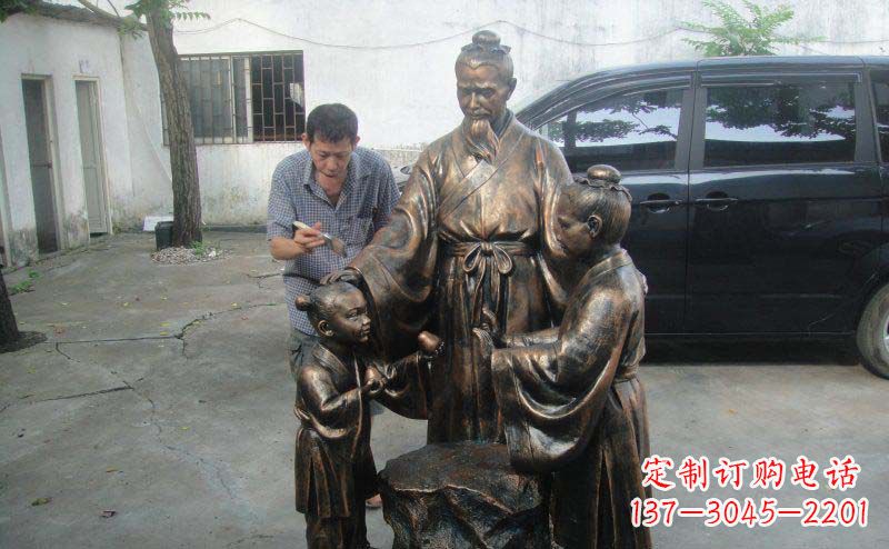 常州精美铜雕—中领雕塑孔融让梨景观雕塑定制