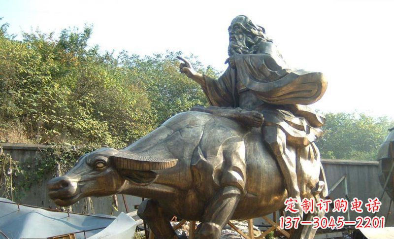 常州中领雕塑艺术精美大型老子骑牛景观雕塑