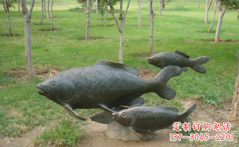 常州中领雕塑手工制作铜鲤鱼雕塑