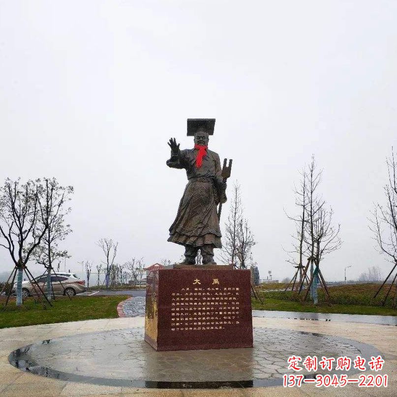 常州公园历史名人上古神禹大禹铜雕像