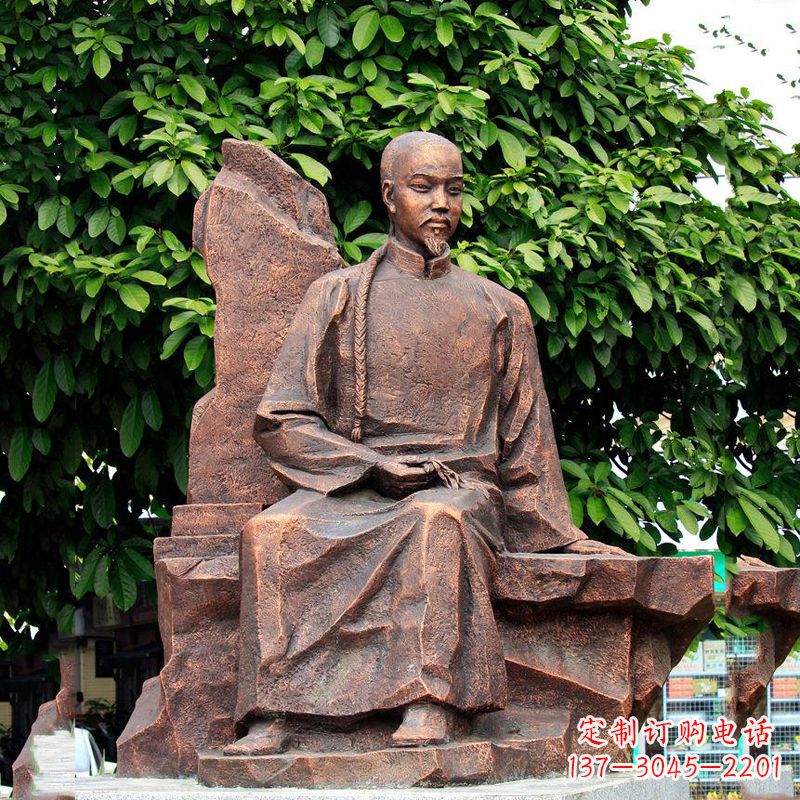 常州公园历史名人清朝医学家叶天士纯铜雕像
