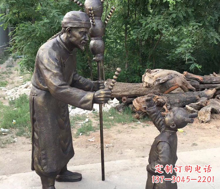 常州温馨传情,情意绵绵——铜质葫芦雕塑