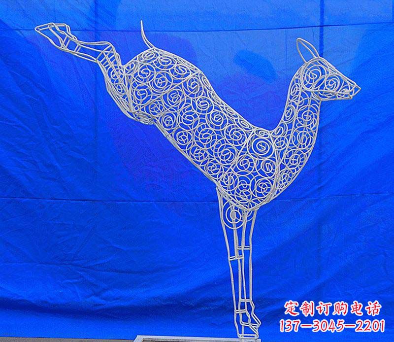 常州中领雕塑梅花鹿不锈钢镂空雕塑