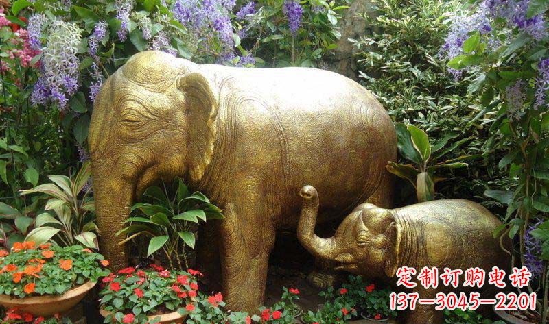 常州铜雕母子象艺术雕塑