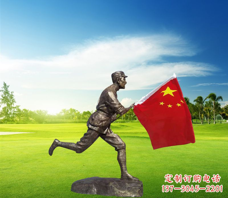 常州精美国旗铜雕