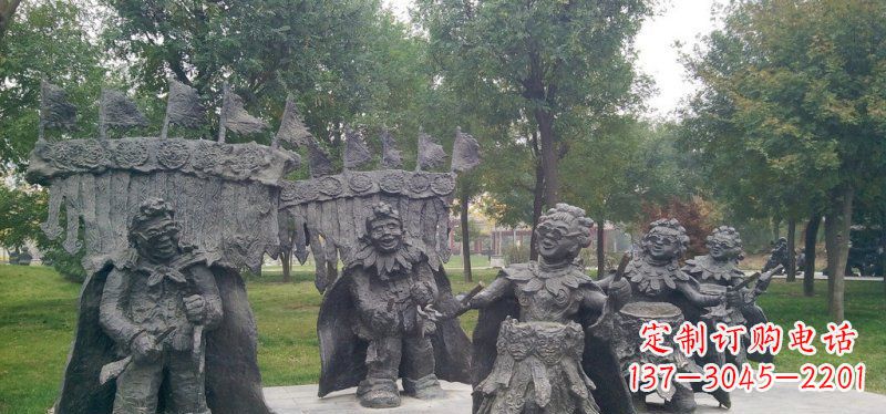 常州领雕塑扭秧歌老人铜雕