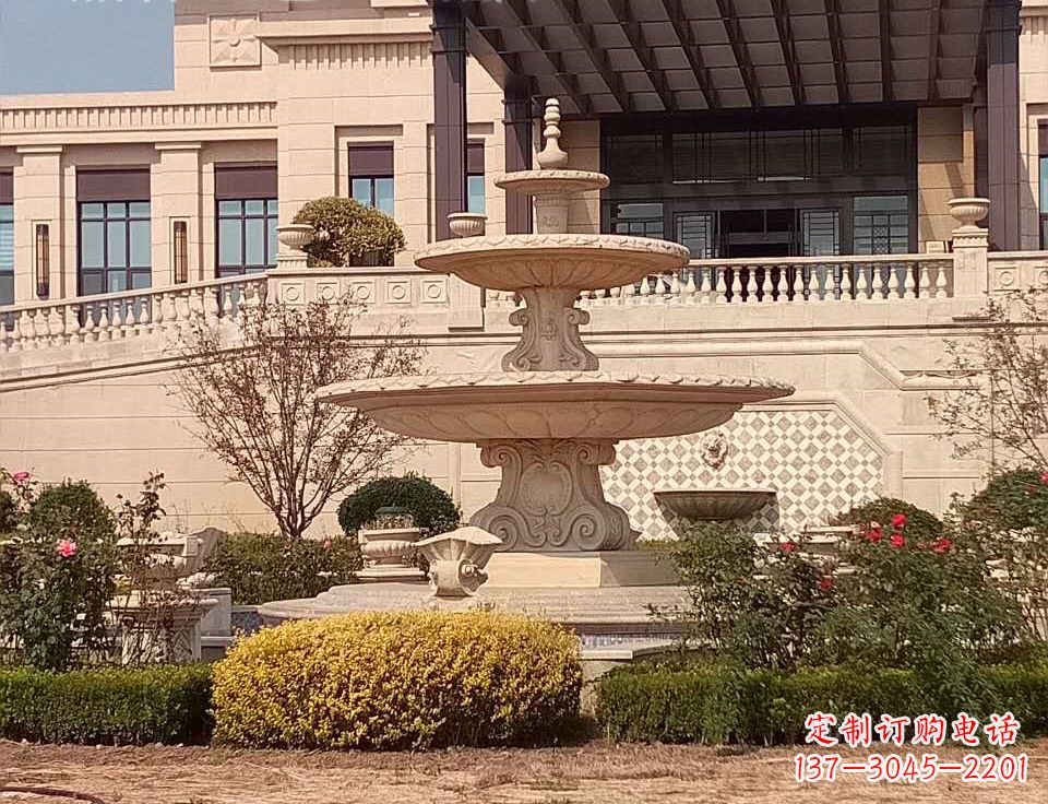 常州中领雕塑定制精美喷泉鱼石雕