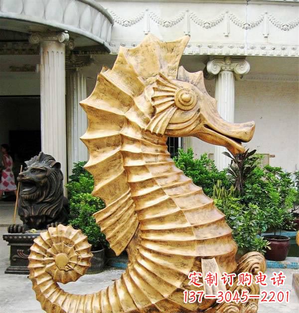 常州公园喷水海马铜雕