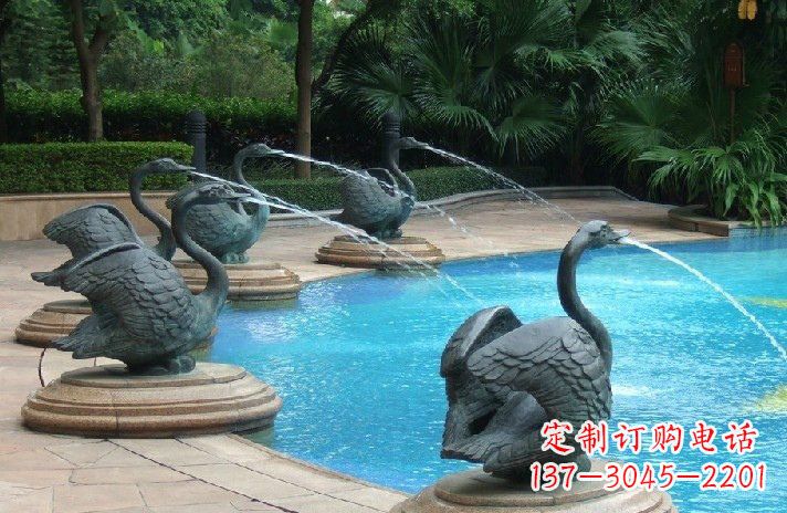 常州公园喷水天鹅喷泉雕塑