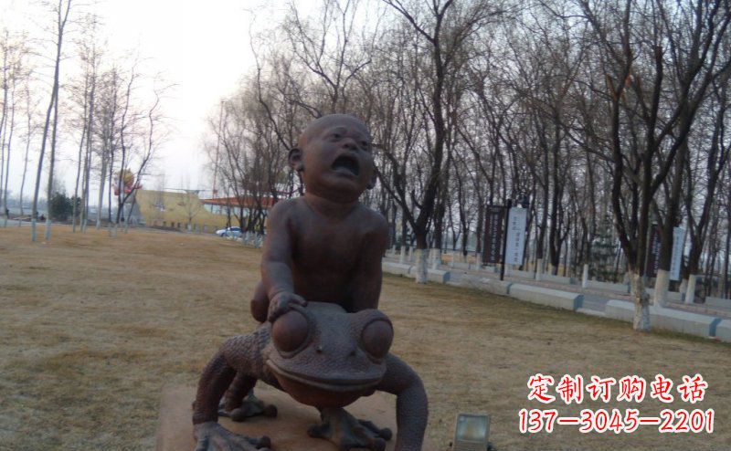 常州中领雕塑铸造的可爱萌趣青蛙铜雕